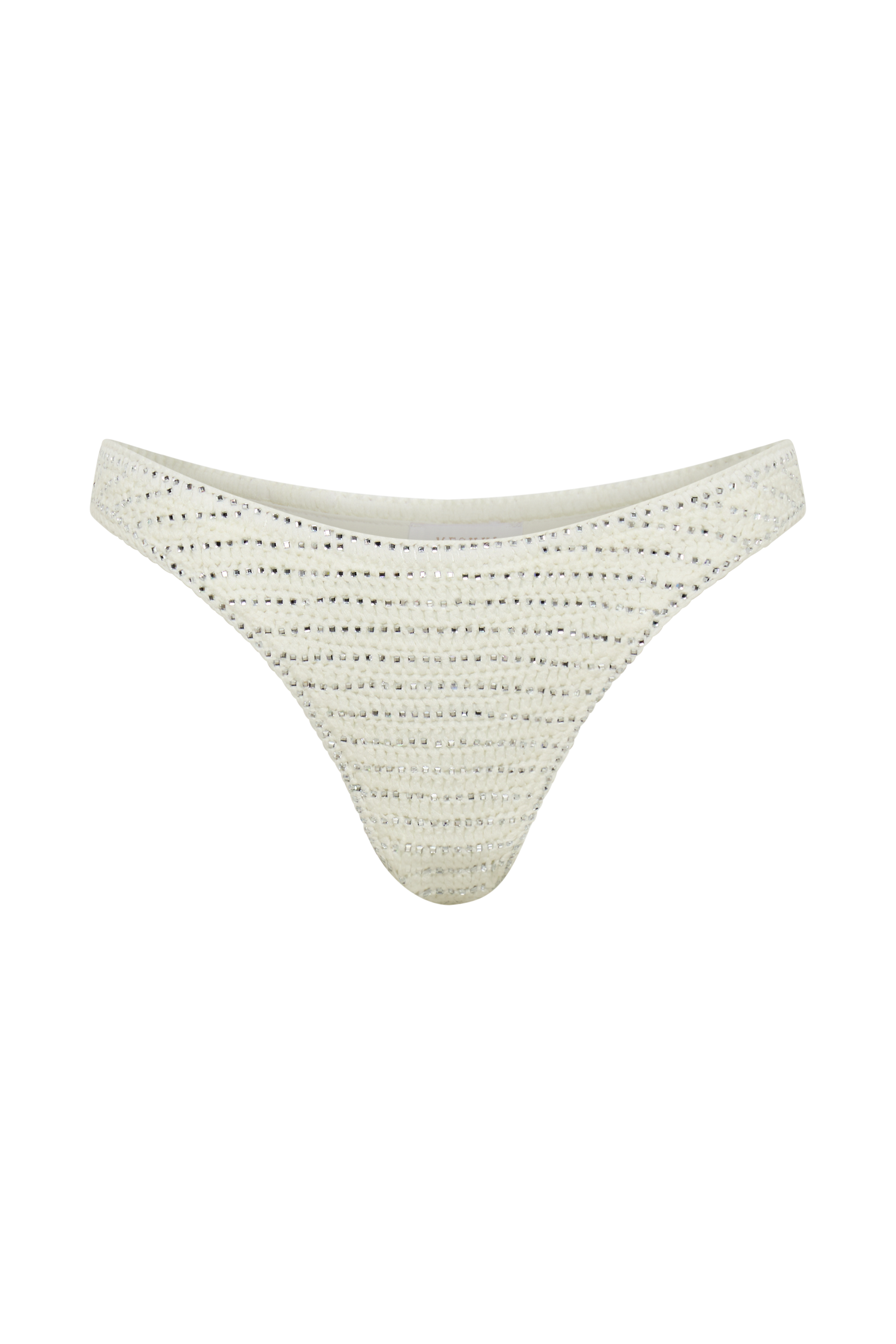 Verity Embellished Knit Bikini Bottom - Buttercream
