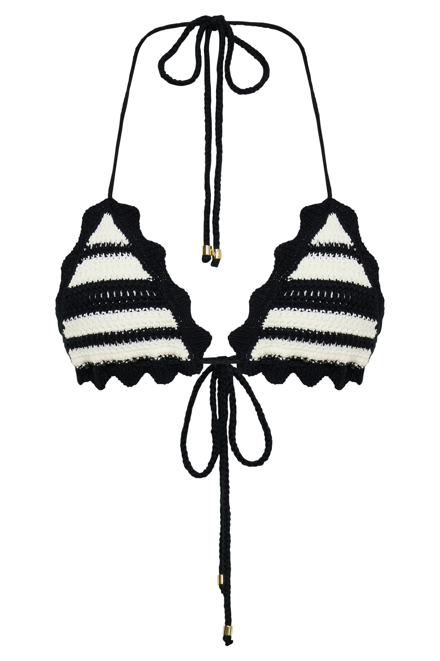 Amanda Stripe Bikini Top - Black/White